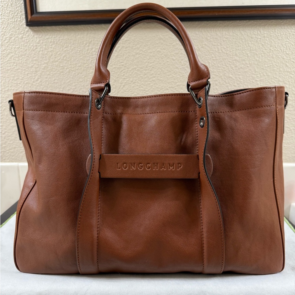 LONGCHAMP 3D Medium Tote Cognac euc